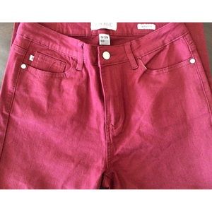 Judy Blue Maroon Skinny Fit, non distressed Jeans